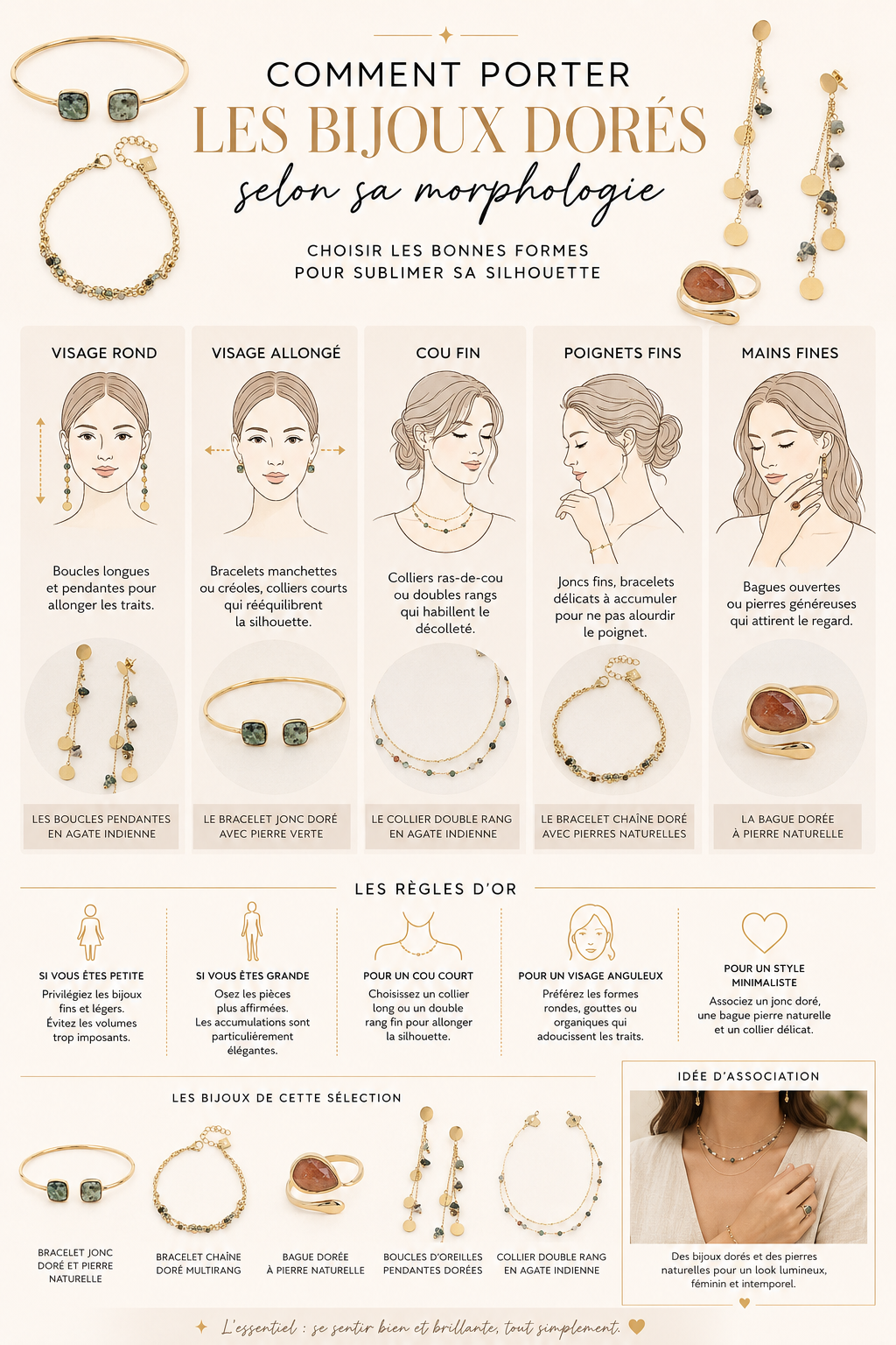 Comment porter ses bijoux dorés selon sa morphologie ?